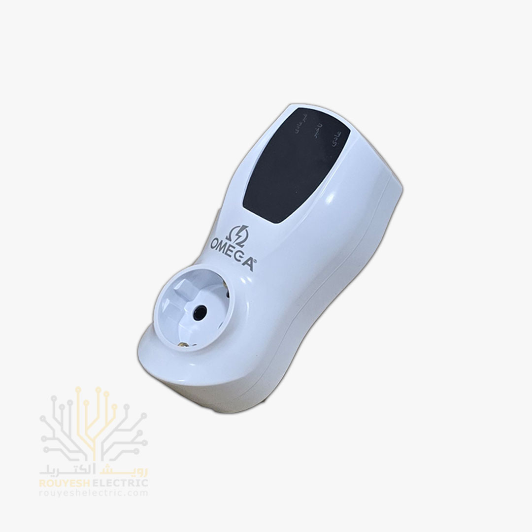 محافظ برق کولری و لباسشویی و ظرفشویی دیواری تک خانه برند امگا مدل G1100 استاندارد ارتدار بدون کلید بدنه سفید آنالوگ