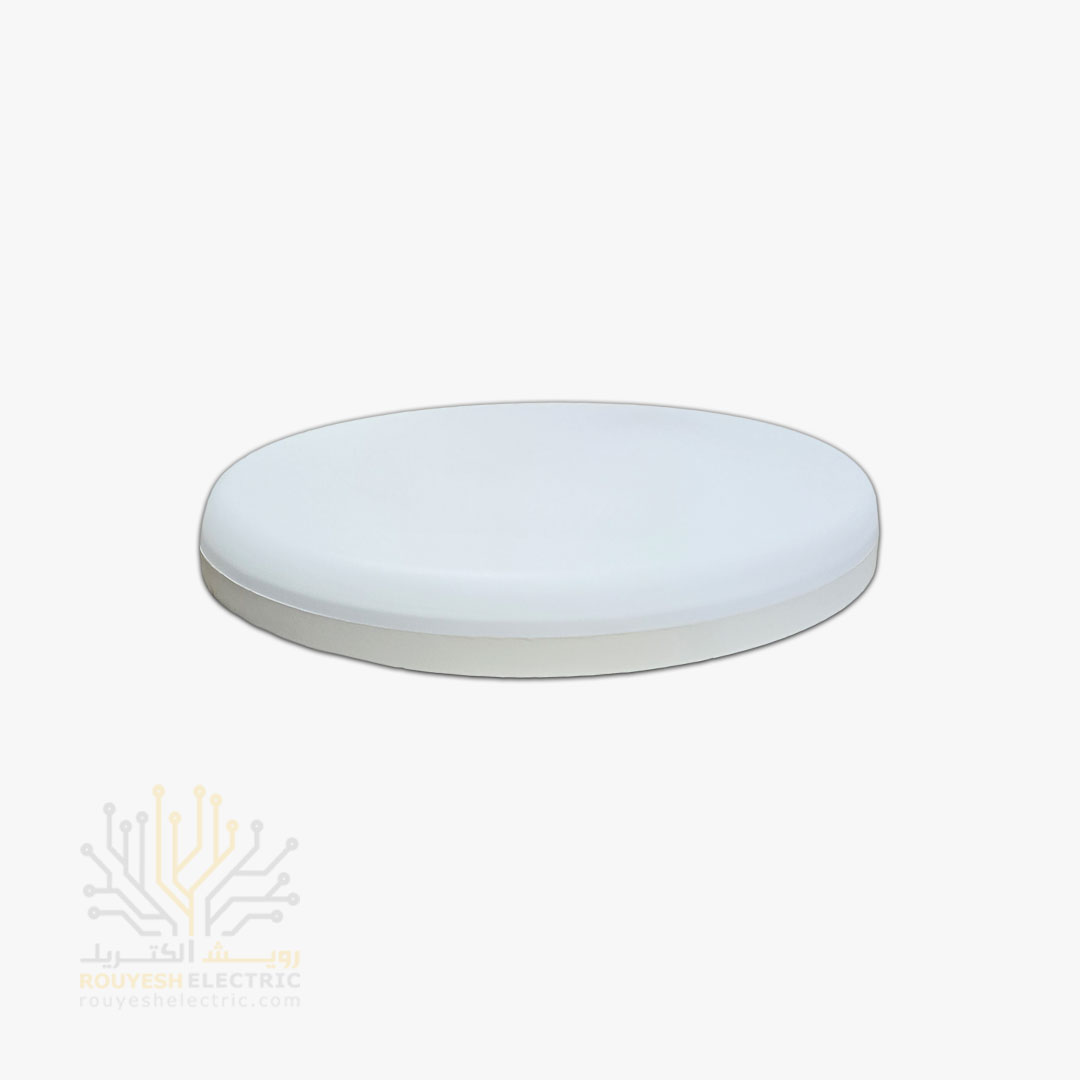 پنل سقفی روکار 60 وات برند تک تاب مدل آرارات دایره بدنه پلاستیکی بدون درایور استاندارد رنگ نچرال