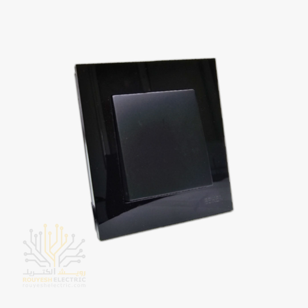 کلید تکپل توکار برند بکر مدل گلس مشکی