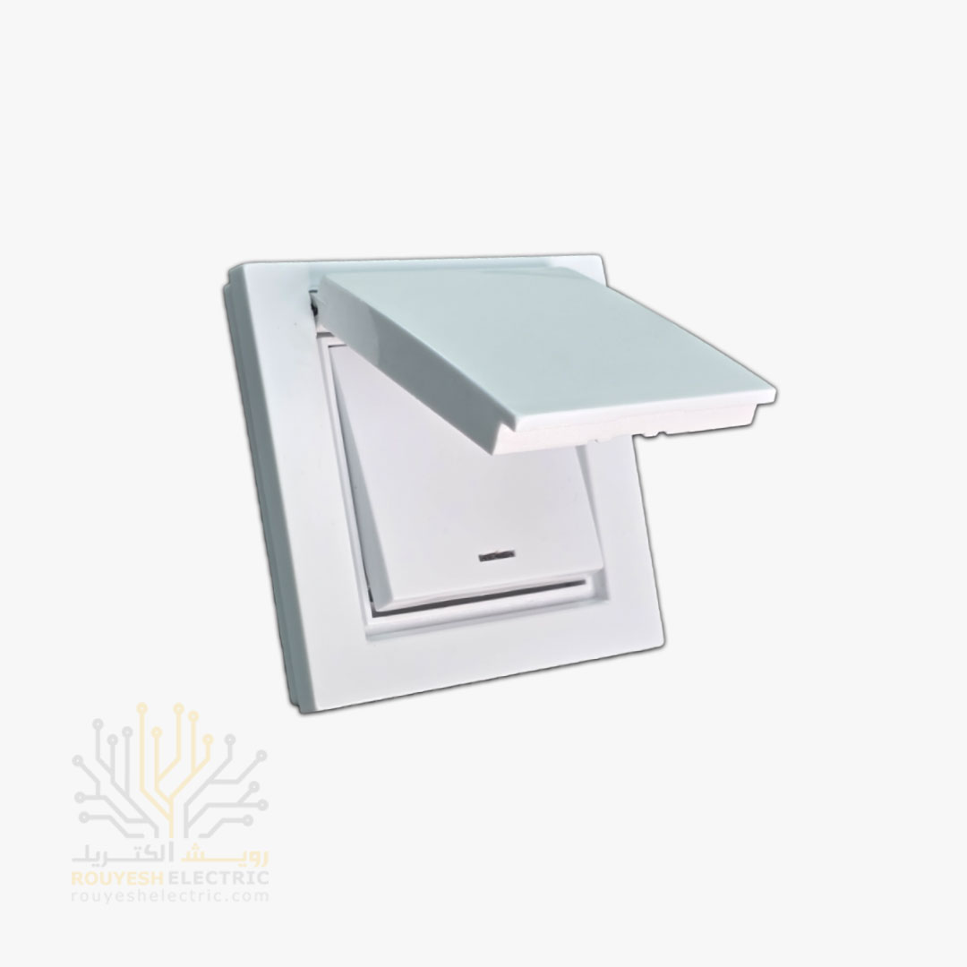 کلید تکپل درب دار توکار برند بکر مدل آسان سفید