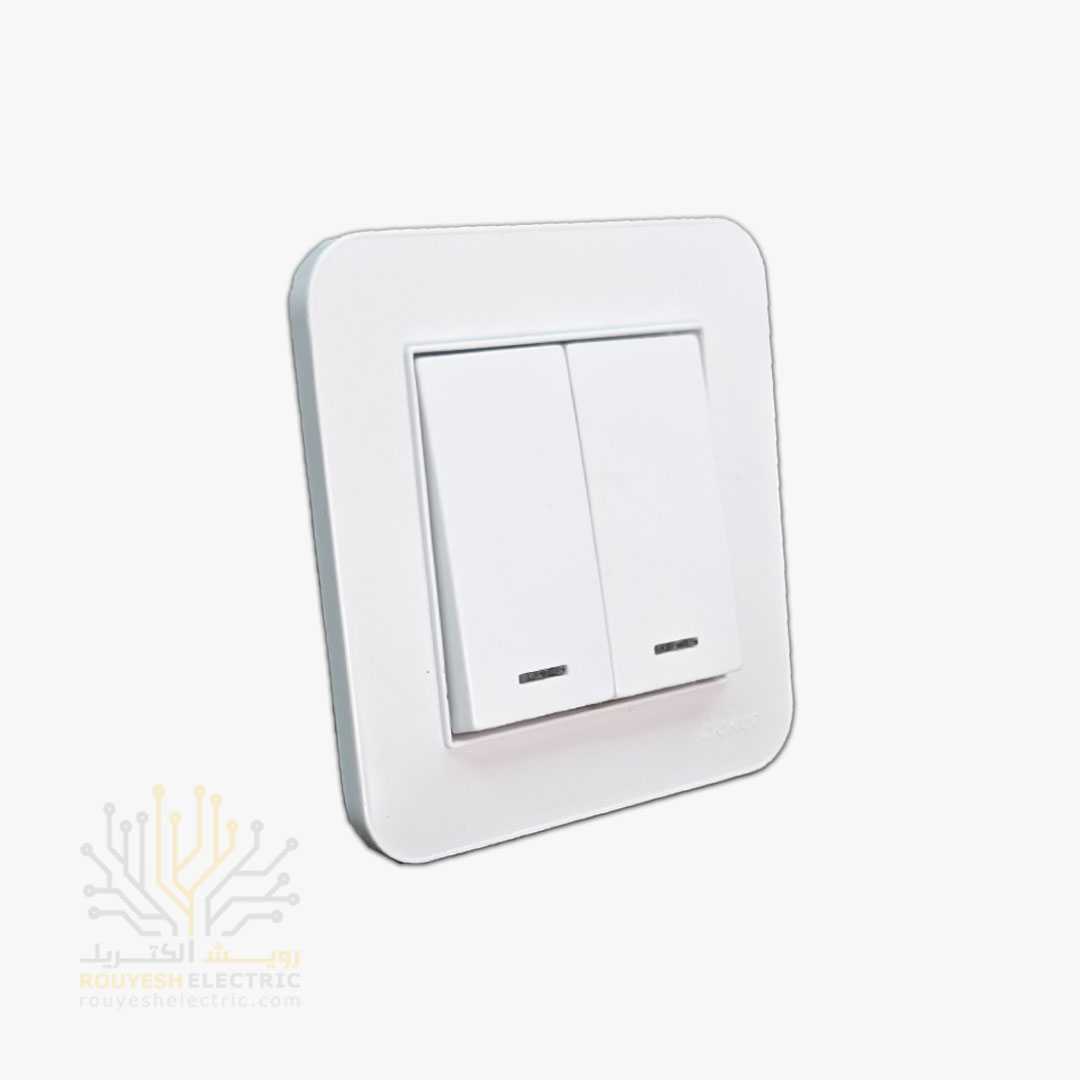 کلید دوپل توکار برند بکر مدل آتا سفید