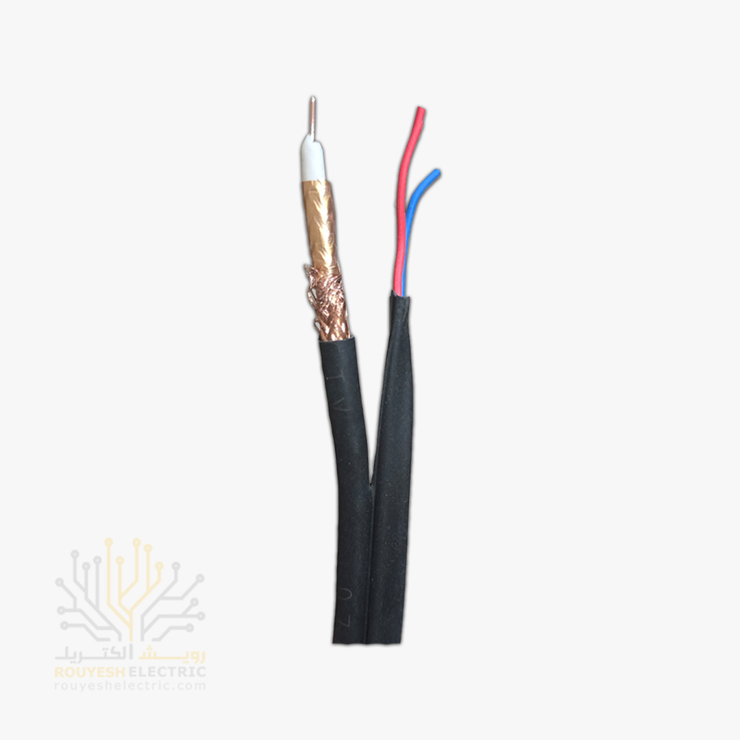 کابل دوربین برند تک کابل کرمان ترکیبی مغر مس با سطح مقطع 0/70 شیلد 80 رشته رنگ مس قرقره 400 متری