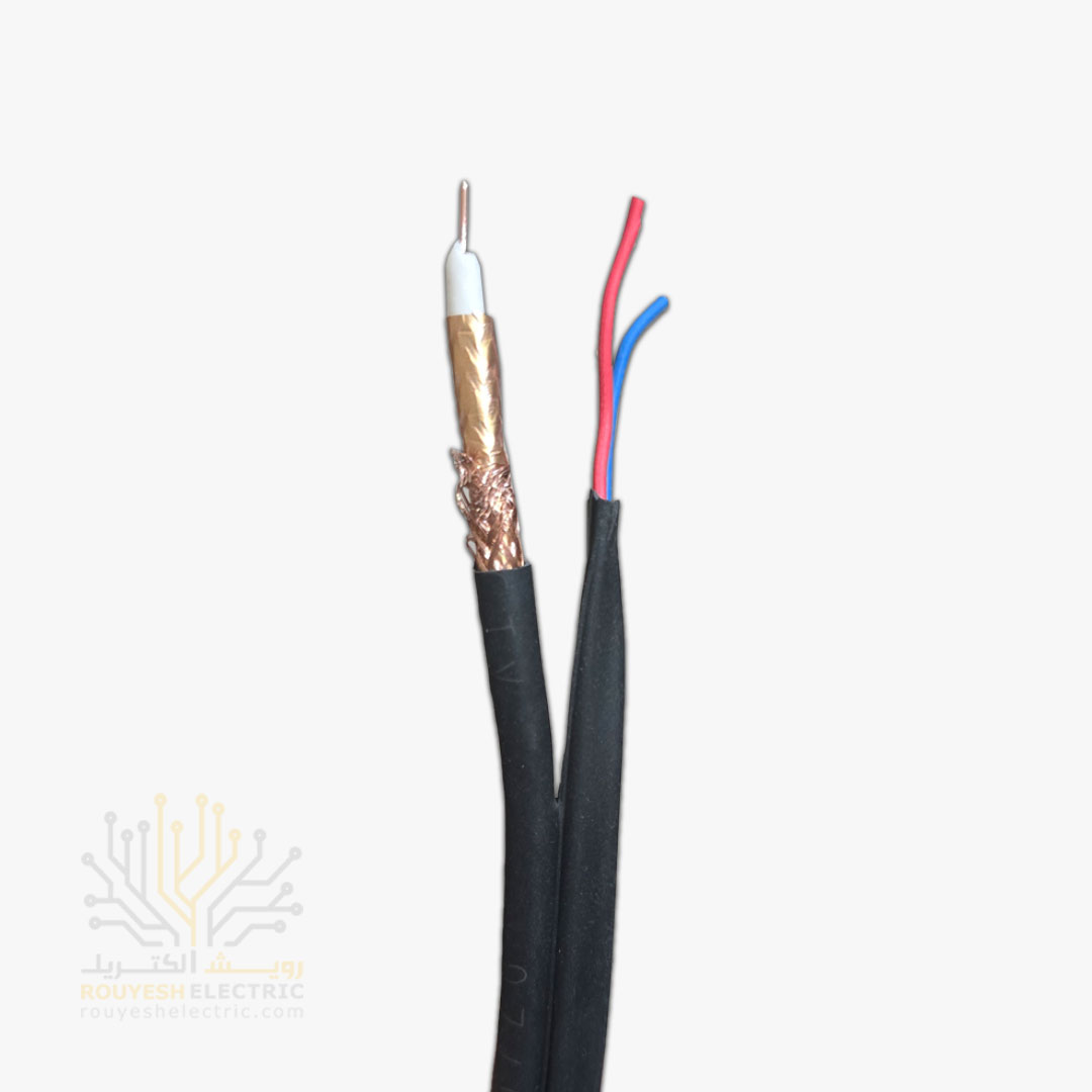 کابل دوربین برند تک کابل کرمان مدل ترکیبی مغر مس 0/7 شیلد 80 رشته قرقره 82 متری