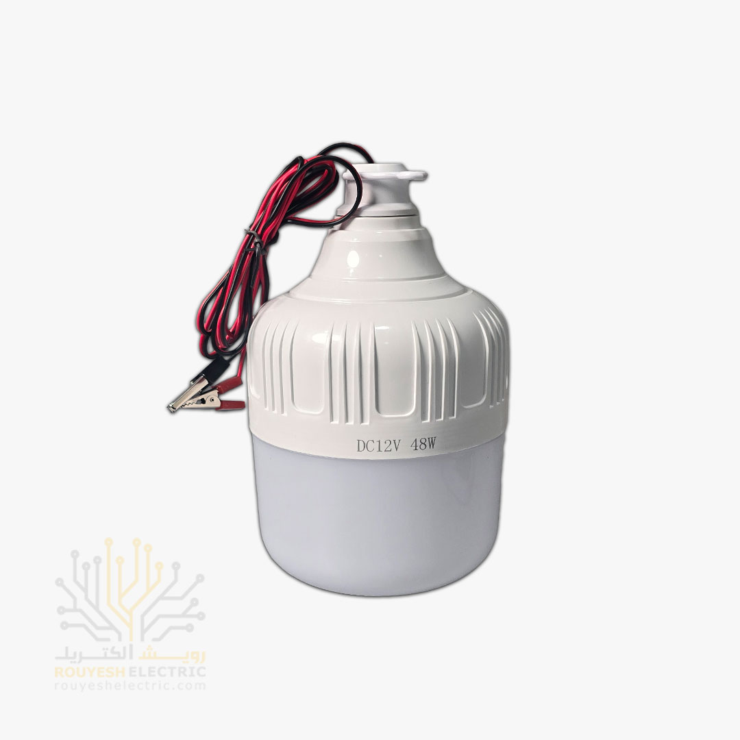 لامپ خودرو 48 وات طرح بالب با سیم 1/30 متری گیره دار