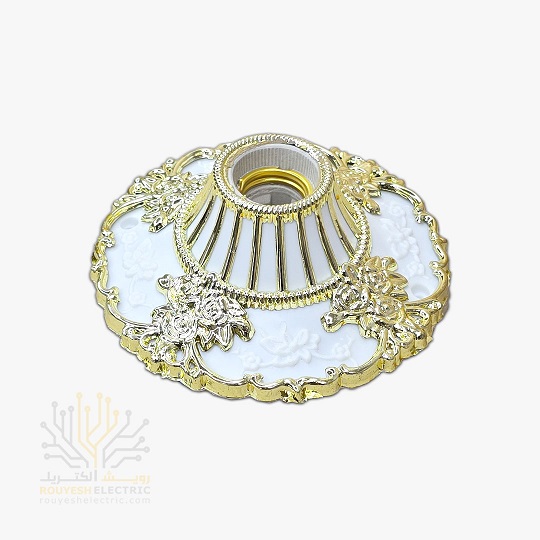 سرپیچ سقفی برند نور فرد مدل روژان رنگ سفید طلایی
