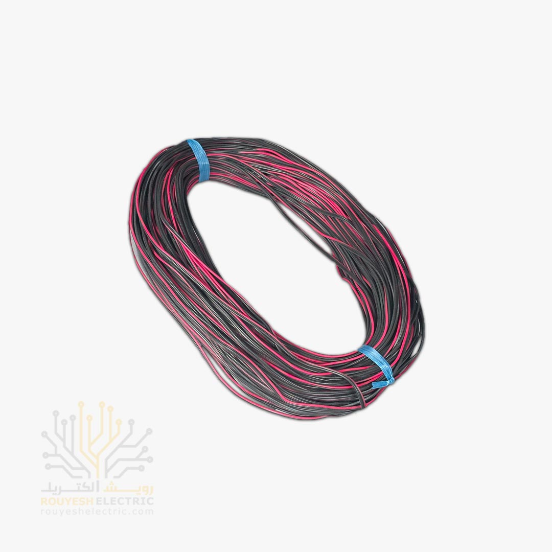 سیم باند و بلندگو مدل مشکی 2 رنگ 2x8 رشته رنگ مس 65 متری