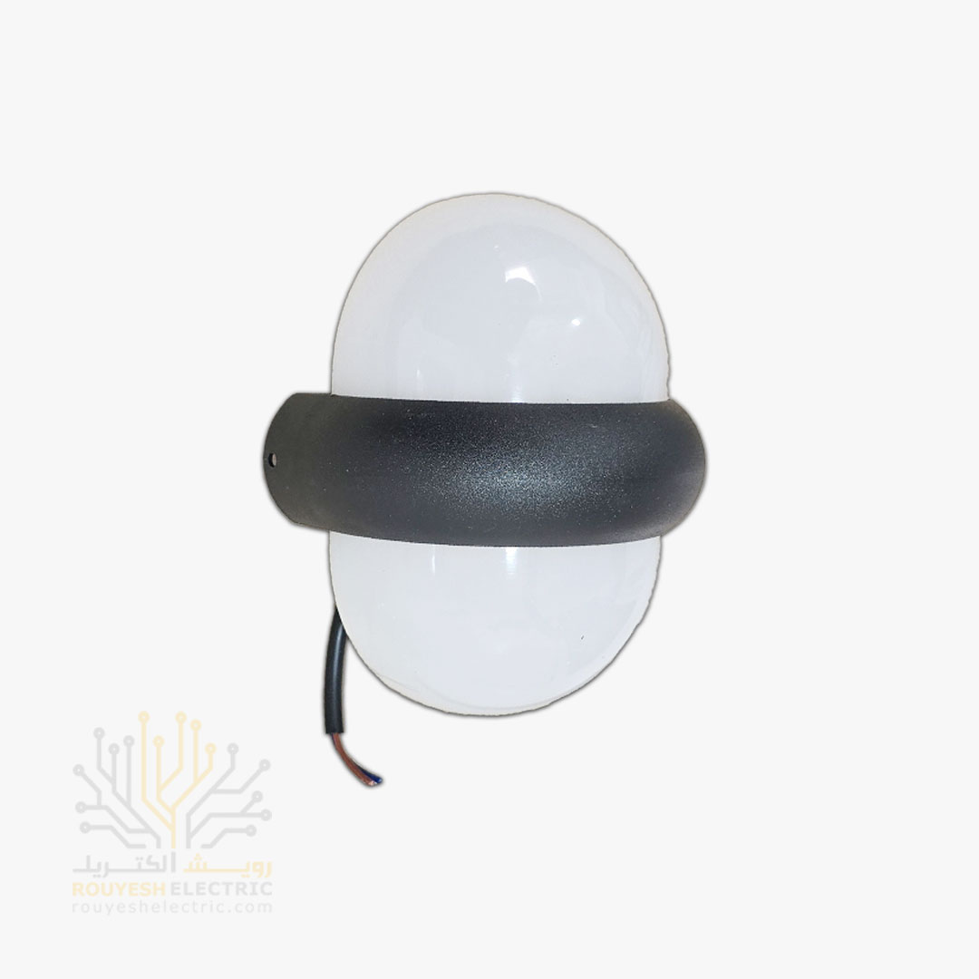 چراغ دیواری دکوراتیو 12 وات برند ایران مهر کد ایران 75 بدنه مشکی نور آفتابی 6 ماه گارانتی