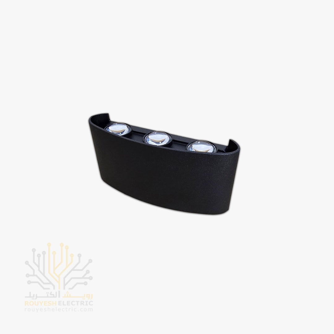 چراغ دیواری دکوراتیو برند سالار مدل قطاری 6 وات بدنه ABS مشکی نور آفتابی