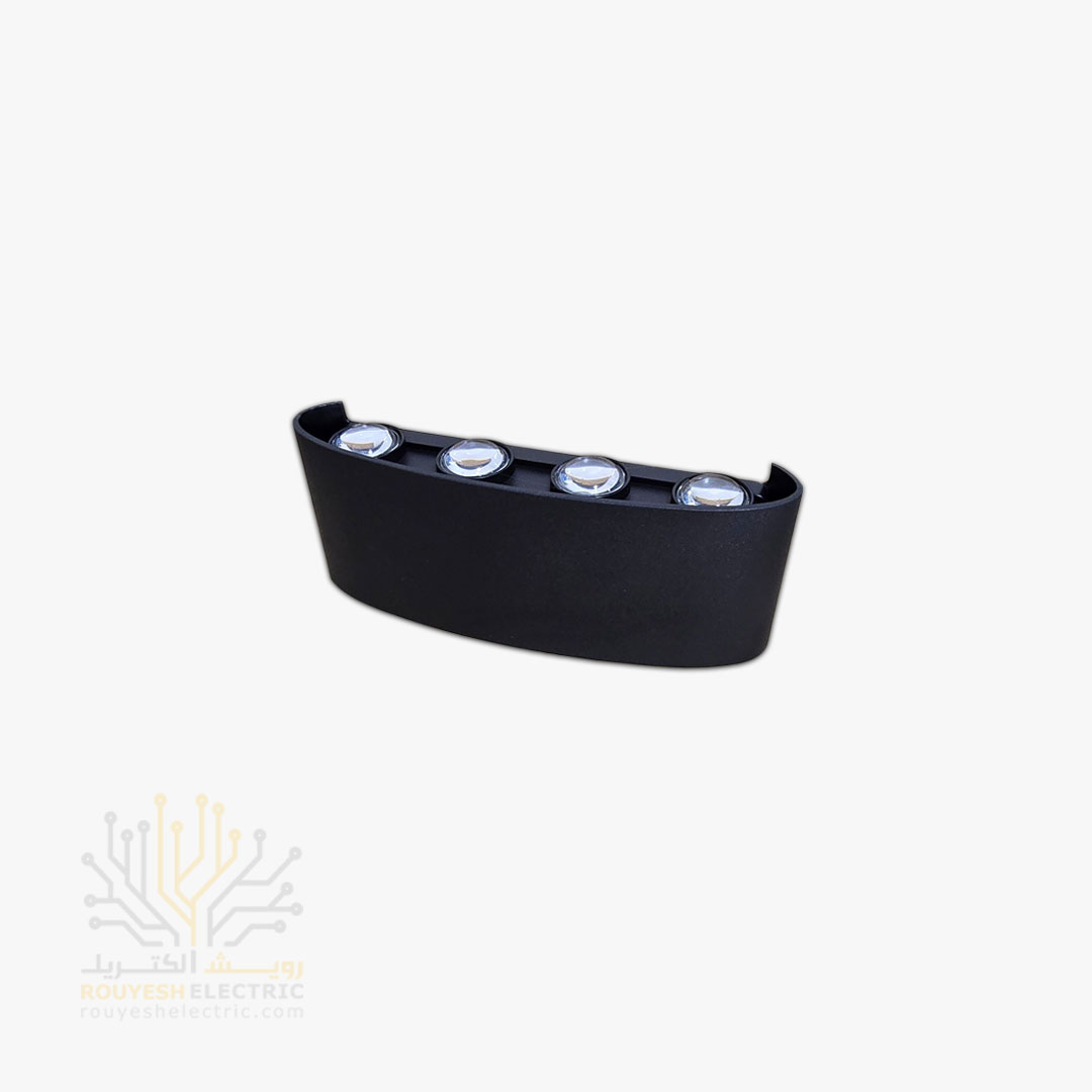 چراغ دیواری دکوراتیو برند سالار مدل قطاری 8 وات بدنه ABS مشکی نور آفتابی