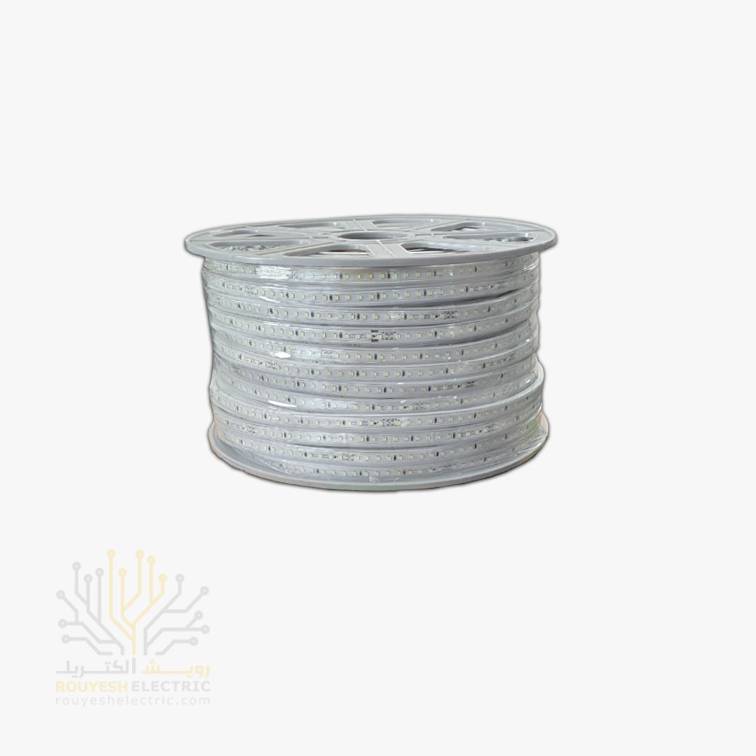 ریسه شلنگی وایرلس برند تک تاب 28x35 تک لاین تراکم 120 برش 20 سانت 12 میل رنگ آبی فیروزه ای 100 متری