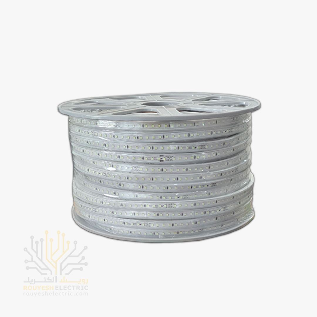 ریسه شلنگی وایرلس برند تک تاب 28x35 تک لاین تراکم 120 برش 20 سانت 12 میل رنگ مهتابی 100 متری