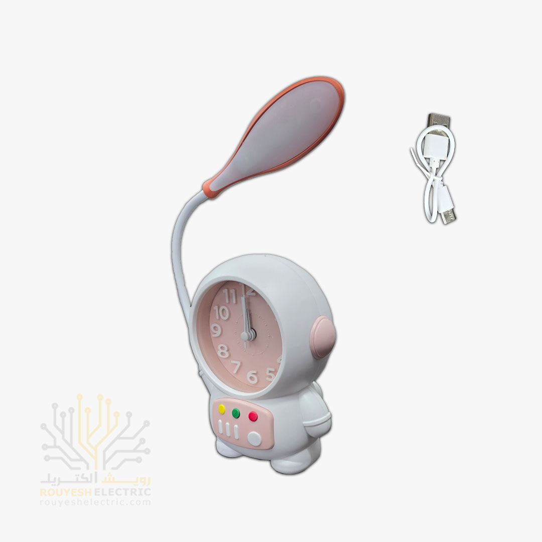 چراغ مطالعه شارژی رومیزی مدل ساعت