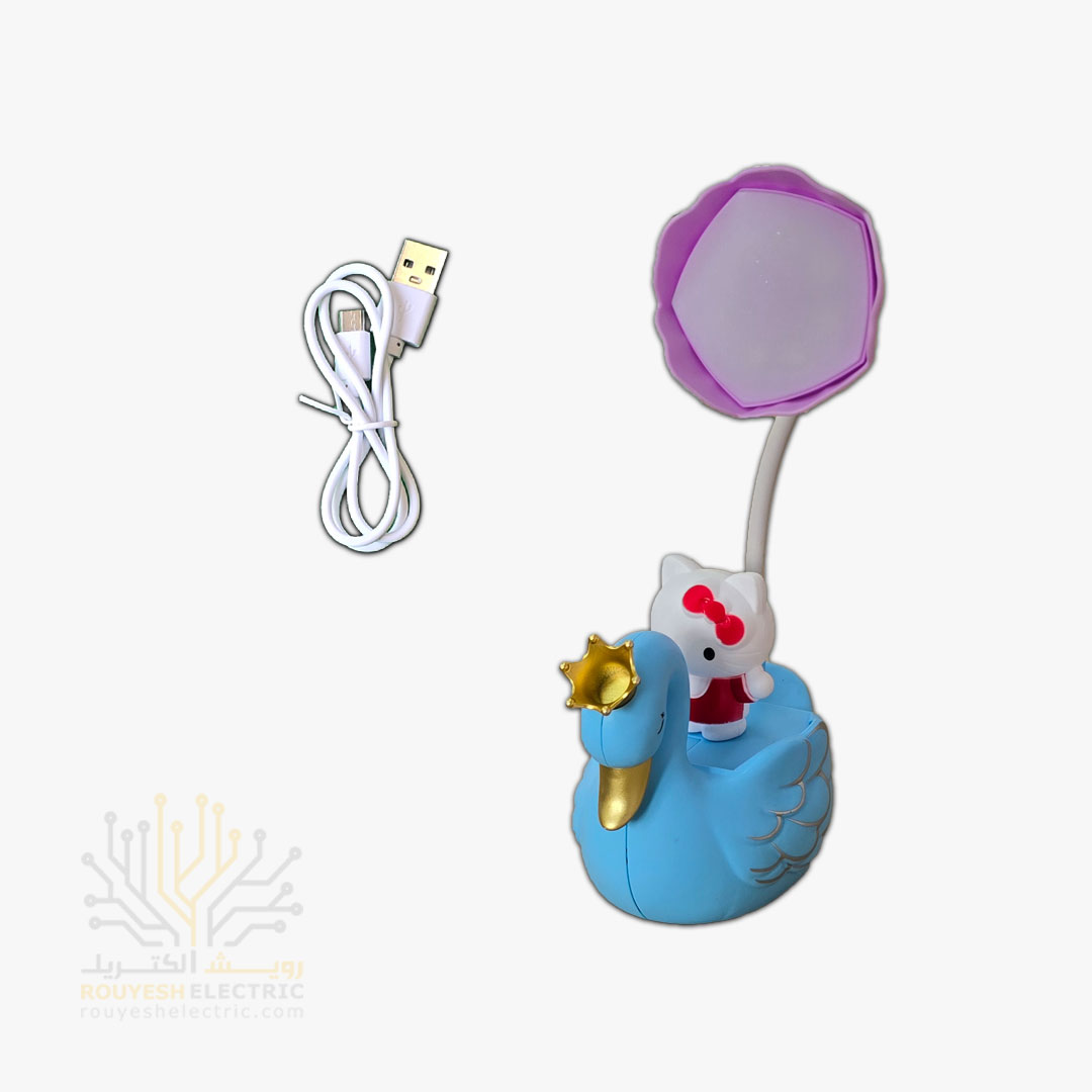چراغ مطالعه شارژی رومیزی مدل قو کد 7