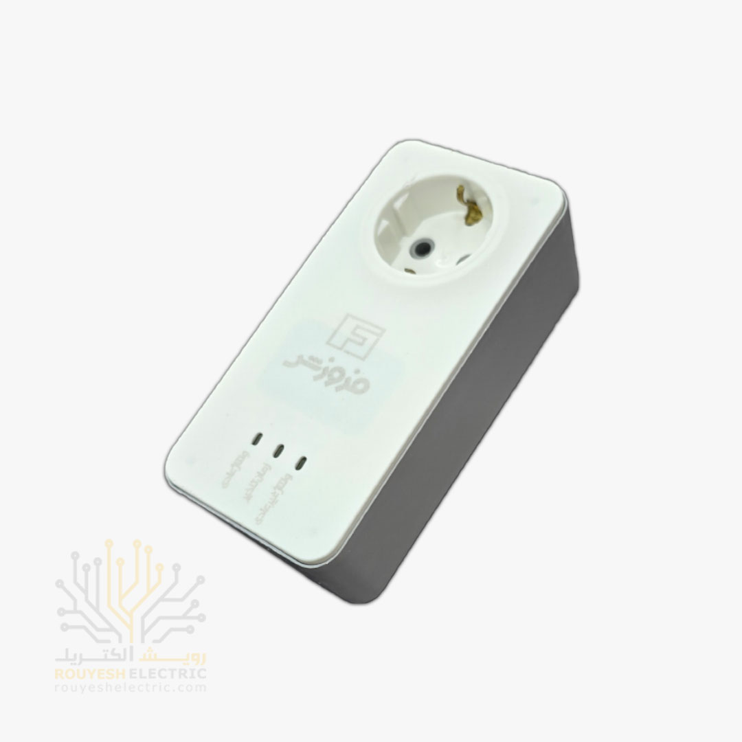 محافظ برق یخچال دیواری تک خانه برند فروزش مدل FR125 استاندارد ارتدار کلید دار بدنه سفید آنالوگ