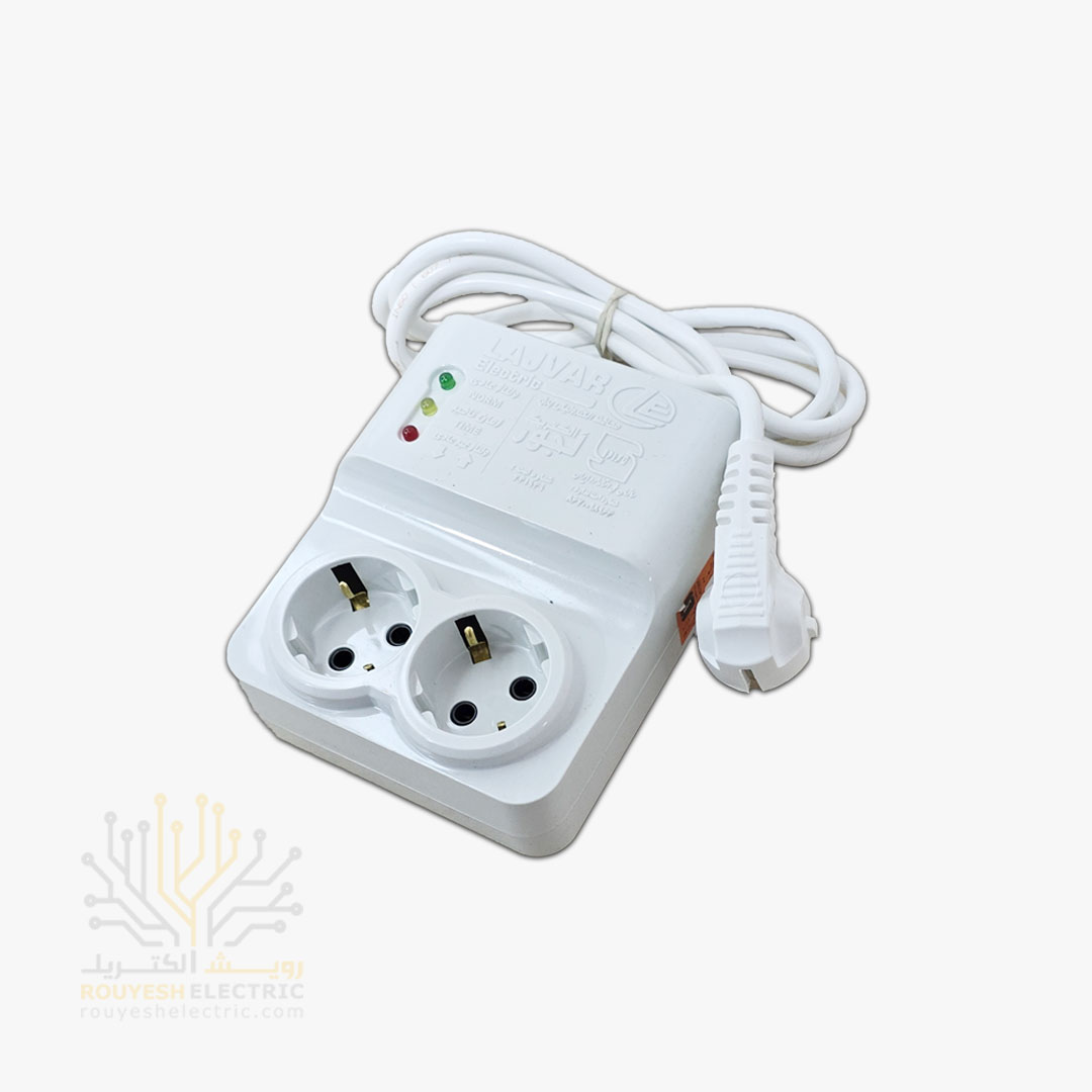 محافظ برق یخچال سیار دو خانه برند لجور استاندارد ارتدار بدون کلید بدنه سفید آنالوگ 2 متری