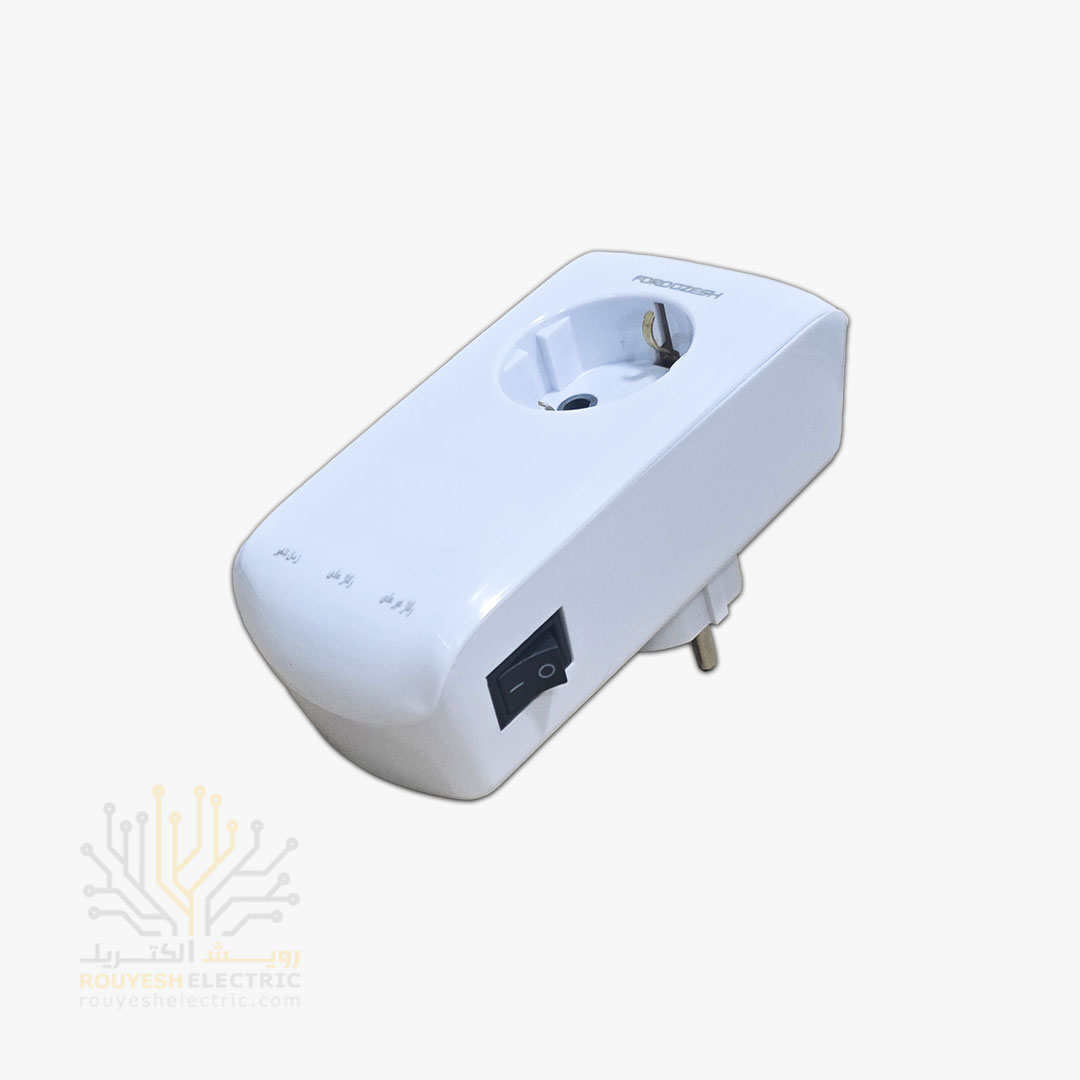 محافظ برق یخچال دیواری تک خانه برند فروزش مدل LT100DW لوتوس استاندارد ارتدار کلید دار بدنه سفید دیجیتال