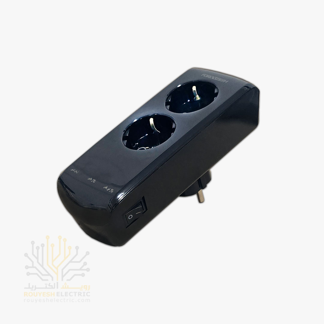 محافظ برق یخچال دیواری دو خانه برند فروزش مدل LT200DW لوتوس استاندارد ارتدار کلید دار بدنه مشکی دیجیتال